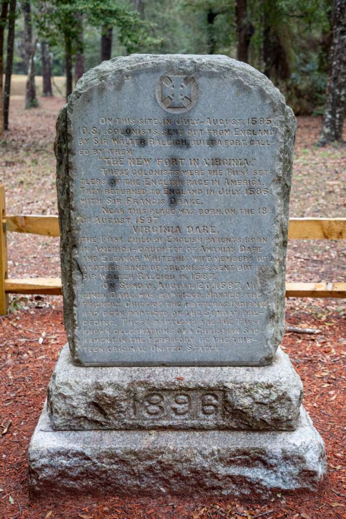 1896 Marker about the Colony and Virginia Dare