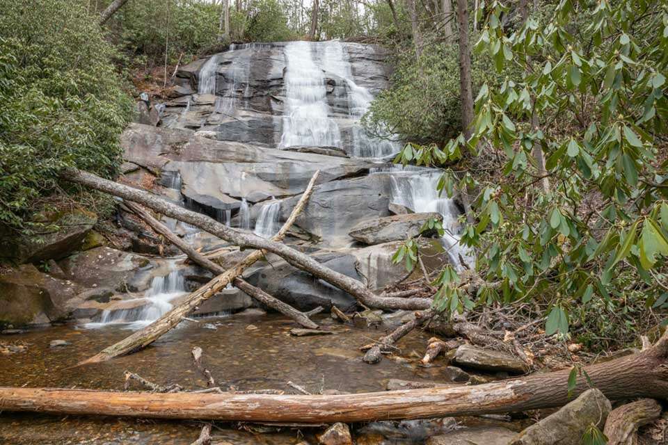 Cove Creek Falls with Person