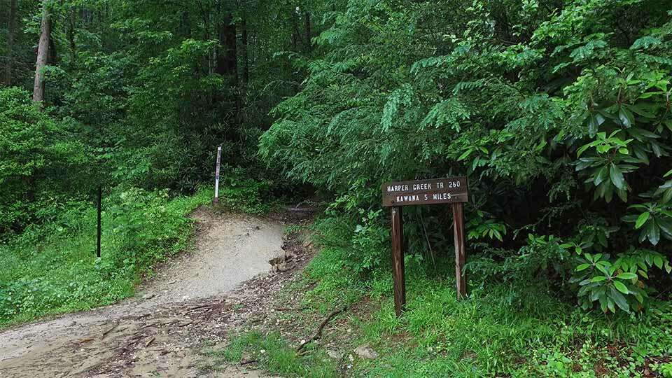 Harper Creek Falls Trailhead Sign
